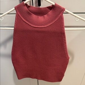 Babaton Ribbed Knit Top in Pink